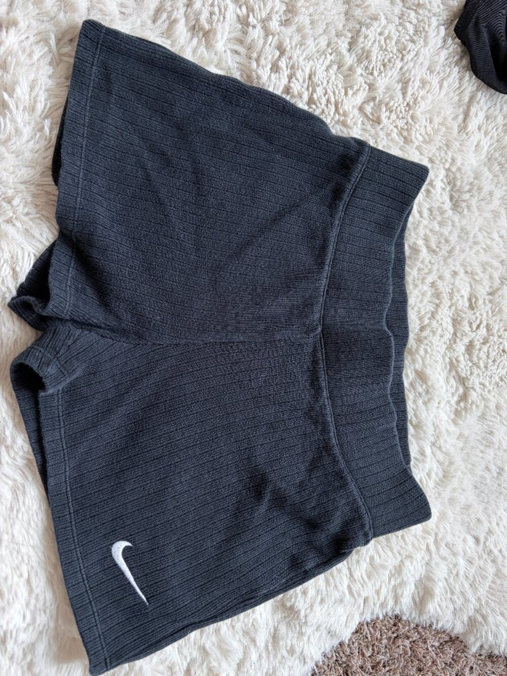 Nike Sportswear Black High Waisted Ribbed Jersey Lounge Shorts Small